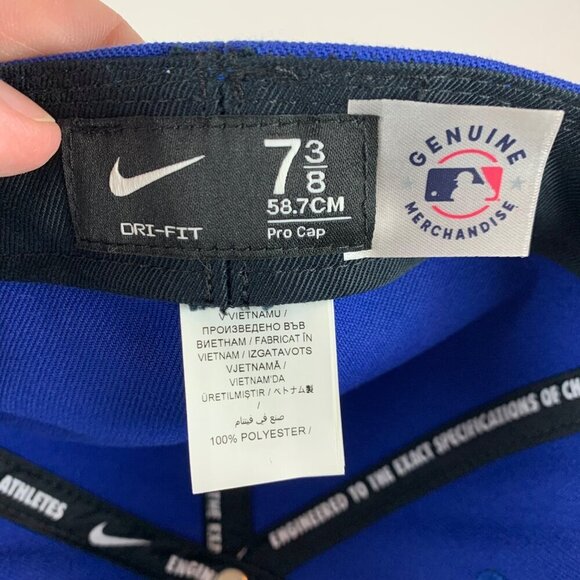 Toronto Blue Jays MLB Blue Nike Pro Cap Fitted Hat Mens 7 3/8 New - Picture 5 of 5